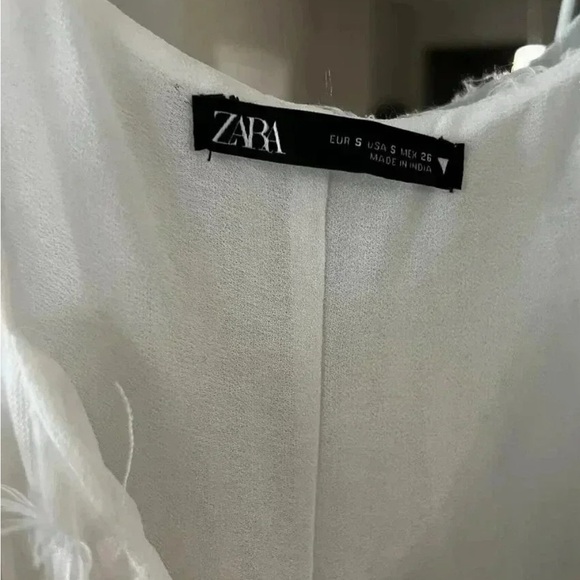 Zara White Midi Dress Eyelet Embroidered Lace - Picture 3 of 3